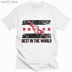 Męskie koszulki zabawne cm punk t shirt amerykański profesjonalny zapaśnik T-shirty Letni prezent z krótkim rękawem Tshirt Vintage Loose Q240201