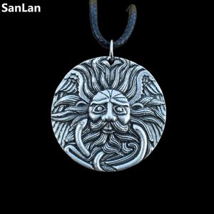 Bel Celt Collana con ciondolo Dio irlandese del fuoco e del sole Rotonda Classica Famiglia Amuleto Talismano Simbolo Collane girocollo SanLan 1 PZ Catene275l