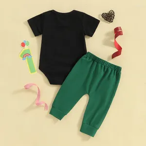 Clothing Sets Infant Baby Boy First 1st Birthday Outfit Short Sleeve Romper Pants Set Wild One