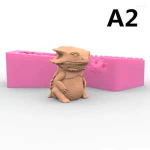 Bakformar 3D ödla flexibel silikonformanvändning med hartpolymer leror Gecko Shape Design A2
