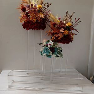 Atacado 40cm a 130cm) novo design decoração de casamento cenário acrílico transparente suporte pequeno mesa de bolo pedestal de flores