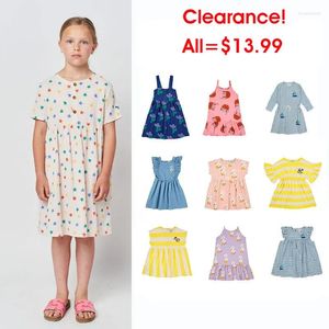 Mädchenkleider Ausverkauf 2024 BC SS Kinder Kind Mädchen Kurzarm Streifen Einteiler Prinzessin Kleid Kinderbekleidung