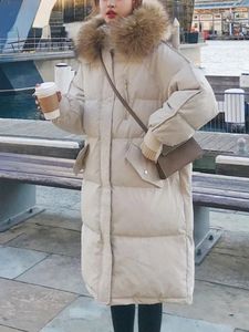 Kopa damski płaszcz zimowy dla kobiet 2024 elegancka pikowana kurtka z kapturem relaksowana parkas odzież półś