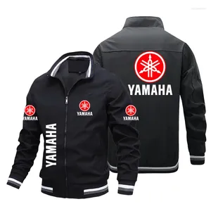 Men's Trench Coats 2024 Jacket Yamaha Motorcycle Logo Print Trendy Casual Loose Biker Oversized Clothing S-5XL