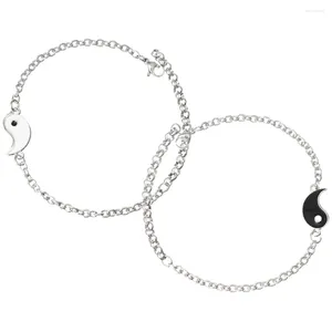 Charme pulseiras 1 par amigo combinando yin yang casal jóias pares de coisas