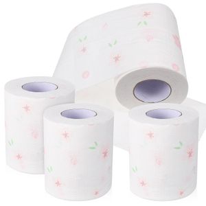 4 rotoli di carta igienica forniture per il bagno asciugamani di carta stampata per tovaglioli di fiori per la casa per 240127