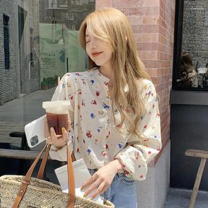 Women's Blouses Floral Shirt Women Summer Thin Design Feeling Sweet Cute College Wind Group 2024 French Gentle Chic Shirts