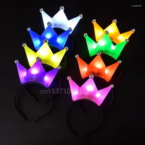 Dekoracja imprezowa LED Crown Crown Pasple Oświetlenie koron i tiary dla dziewcząt kobiet Cosplay Birthin Birthinoin Wedding Halloween Festival