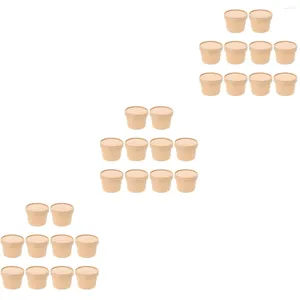 Одноразовые стаканчики Соломинки Контейнеры для мороженого Крышки для супа Бумажная миска Чашка Kraft Go Крышка Миски для унции Картонные контейнеры для хранения десертов