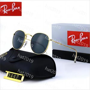 Designer Men Women Sunglasses 3447 Glasses Luxury Black Frame Metallic Polarized UV400 Glass Lens Sunglasses Premium Edition with Box