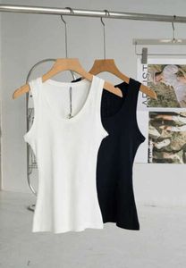 High quality Designer vest Women Tanks Camis Anagram-embroidered cotton-blend tank tops Shorts Designer Skirts Yoga Suit bra Vest Ladies solid Vintage T Shirt Femme 5