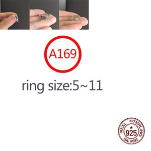 A169 S925 Sterling Silver Ring مجموعة مع زهرة الماس الأزرق كروس زهرة