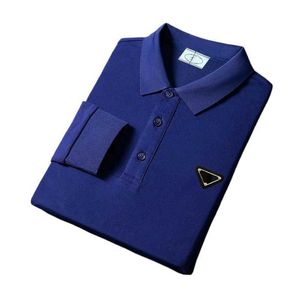 Designer-Shirts Herren T-Shirt Neues Mantel Langarm T-Shirt Business Casual Polo Shirt Klassische Knöpfe invertiertes Dreieck S-4xl 6cwdg