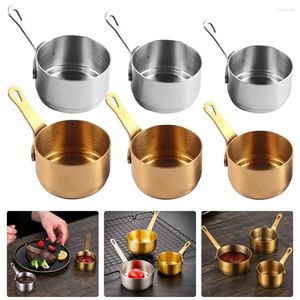 Pans 1pc Butter Pan Sauce Heating Pot Milk Stainless Steel Soup Seasoning Dish Gravy Boats Tableware With Handle