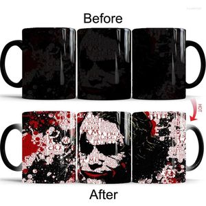 Muggar Creative the Dark Knight Clown Color Changing Coffee Mug Cup Joker Magic Ceramic Cups Milk Te Drinkware Gift