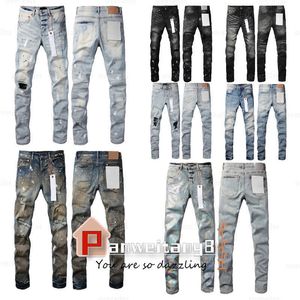 lila jeans designer mens jeans mens retro lapptäcke blossade byxor vilda staplade rippade långa byxor raka y2k baggy tvättade blekna för män