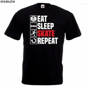 Мужские футболки Eat Sleep Skate футболка для катания на роликах, роликовые коньки, подарок на Рождество, день рождения, топы, мужская футболка Sbz4323