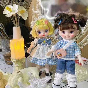 Dolls OB11 DULLS KAWAII OBSINGEN Frau Mädchen Puppe Toyjointed Puppe BJD Mini Doll Hand Make -up Face Doll 16 cm Puppen mit Kleidung verkaufen