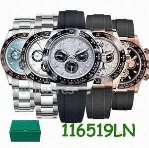 DAY TONA 116500 Watches High Quality Mens Watch Designer 40mm Automatisk rörelse Vattentät med Green Bo Y2ZX#