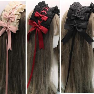 パーティー用品素敵な蝶Knot甘いロリータレースフラワーヘアフープアニメメイドコスプレヘッドバンドヘッドウェアアクセサリーハンドメイド卸売