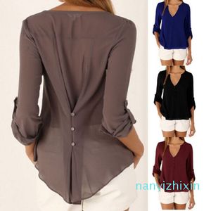 2024 ashion Blouses Long Sleeved Chiffon Autumn Spring Summer Tees