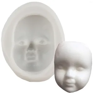 Moldes de cozimento diy rosto do bebê molde de silicone bolo fondant moldes ferramentas de decoração máscara de chocolate gumpaste molde doces resina de argila de polímero