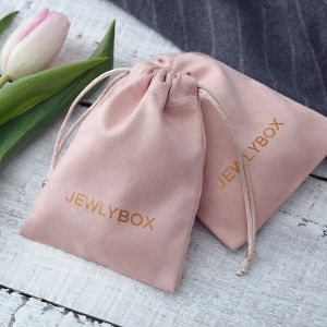 バッグ50pcsカスタムプリントジュエリーパッケージバッグVeet Pouch Chic Wedding Phave Gift Gift Candy Storage Bags for Small Business