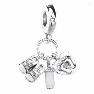 Pietre preziose sciolte Original My Little Baby con stivaletti per bottiglia Ciondolo a cuore Perline Fit 925 Sterling Silver Charm Europa Bracciale Gioielli fai da te