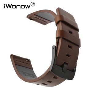 Watch Bands Italian Oily Leather Watchband 20mm 22mm For Galaxy 42mm 46mm SM-R810 R800 Quick Release Band Sports Wrist Strap227m