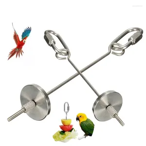 Other Bird Supplies Stainless Steel Parrot Food Stick Corn Fork Fruit Holder Hanging Feeding Cage Accessories Toys