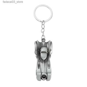 Keychains Lanyards Vintage Batmobile Keychain Trend Bat Chariot Metal Pendant Keyring Car Ryggsäck Key Holder Fashion Jewelry Accessories Gifts Q240201