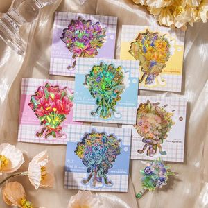 Envoltório de presente 20 unidades/pacote flores adesivos estéticos decorativos scrapbooking feito à mão diário álbum papelaria artesanato suprimentos