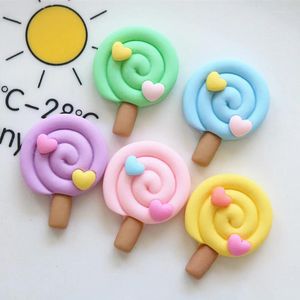 Craft Tools 10 Pcs Cute Mini Cartoon Lollipop Flat Back Resin Scrapbook Kawaii DIY Home Furnishing Embellishments Hairpin Accessories