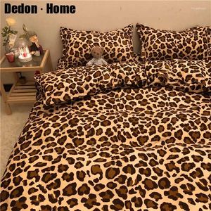 Sängkläder sätter mode leopard mönster duvet täcker säng linnet kudde 3/4 st tvilling drottning kung storlek kläder hem textilier