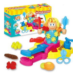 Creativo Barbiere Taglio di capelli Parrucchiere Colore Argilla Serie Polimero Plastilina Modellazione Giocattolo fai-da-te Aria secca Gioca Gioia Pasta Regalo per bambini 240124