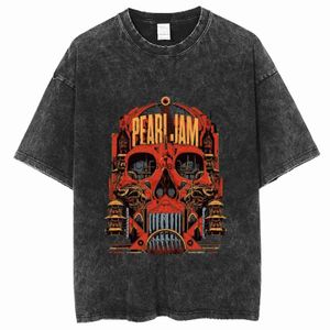 Men's T-Shirts Anime Devil Factory Printed Washed T Shirt Men Retro 100% Cotton Tops Tees Harajuku Tshirt 2023 Streetwear Hip Hop Male T-shirtsH24220