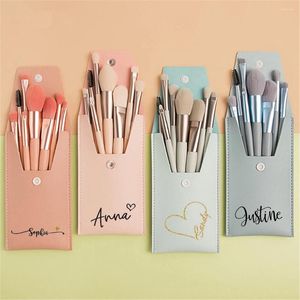 Party Decoration 8Pcs Personalized Travel Makeup Brushes Bag Bridesmaid Gift Wed Wedding Bridal Shower Favors Bachelorette For Her