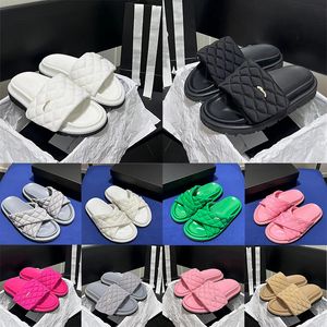 Designer Chaneles Chinelos de Alta Qualidade Slide Mulheres e Homens Sandálias de Moda de Férias Clássico Preto e Branco Azul Flat Bottom Casual Verão Praia Anti Slips