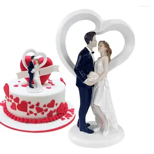 Cake Tools Bride and Groom Figures toppers harts Doll Wedding Topper Figurin Valentine's Day Engagement Decor Anniversary Gift