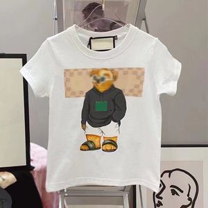 T-shirt nuova di 23 anni per bambini Stampa di cartoni animati Girocollo in cotone a maniche corte Uomini e donne Bambini di piccola e media taglia Stesso top coreano