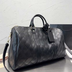 Vender clássico diamante saco de viagem x-letter bolsa de bagagem designer duffles sacos senhoras preto treliça designers bolsas moda grande capacidade saco de bagagem 45cm