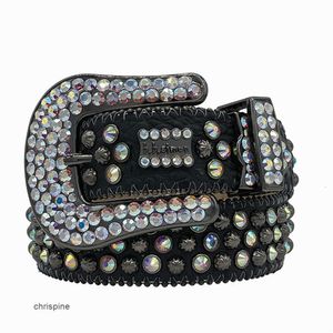 Pasek designerski BB Simon Belt Men Kobiety Pasek Rhinestone Western Cowgirl Cowboy Vintage Bling Crystal Diamond Studded Pas do dżinsów