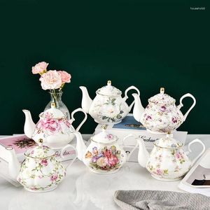 Teegeschirr-Sets, Bone China-Teekanne, 400/900 ml, Keramik-Teekanne, Set für Zuhause, hochwertiger Wasserkocher aus Porzellan, große Kapazität, Party-Kaffeekanne