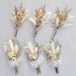 Decorative Flowers Mini Dried Flower Bouquet Set Of 6 Small Bouquets Bohemian Wedding Table Centerpieces Arrangements Bridesmaid