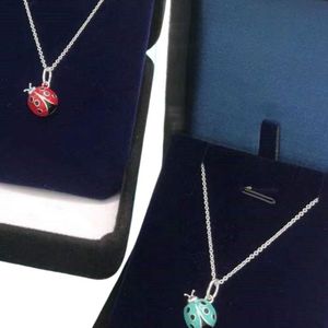 Tiff Necklace Designer Luxury Fashion Women Original Quality S925 Red Blue Enamel Seven Star Ladybug For Womens Simple Romantic Fashion Roman Digital