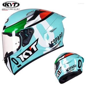 Capacetes de motocicleta Kyt anti-nevoeiro rosto cheio duplo lence capacete completo esportes de rua 4 estações