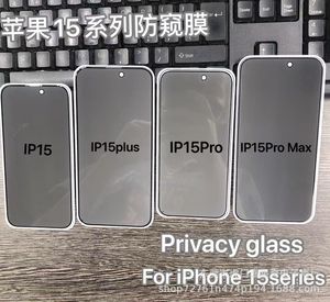 500pcs 개인 ​​정보 유리 표지 iPhone 15Pro 15Promax 용 소프트 스크린 보호기 11 Pro XR XS Max X 8 7 6 Plus Iphent 15 14 13 12 Mini 용 압제 유리 보호 필름