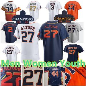 2024 Özel Jose Altuve Jersey Alex Bregman Donanma Şehri Bağlantı Uzay Jeremy Pena Yordan Alvarez Nolan Ryan Kyle Tucker Erkek Kadın Gençlik Beyzbol