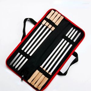 Araçlar 8pcs/Set Paslanmaz Çelik Tel Barbekü Sokakları Ahşap Tapı Izgara Kavurma Çubukları Açık Kamp Depolama Çantası Kiti