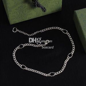 Link Chain Necklaces Double Letter Stylish Pendant Necklaces Retro Gold Plated Pendants With Gift Box